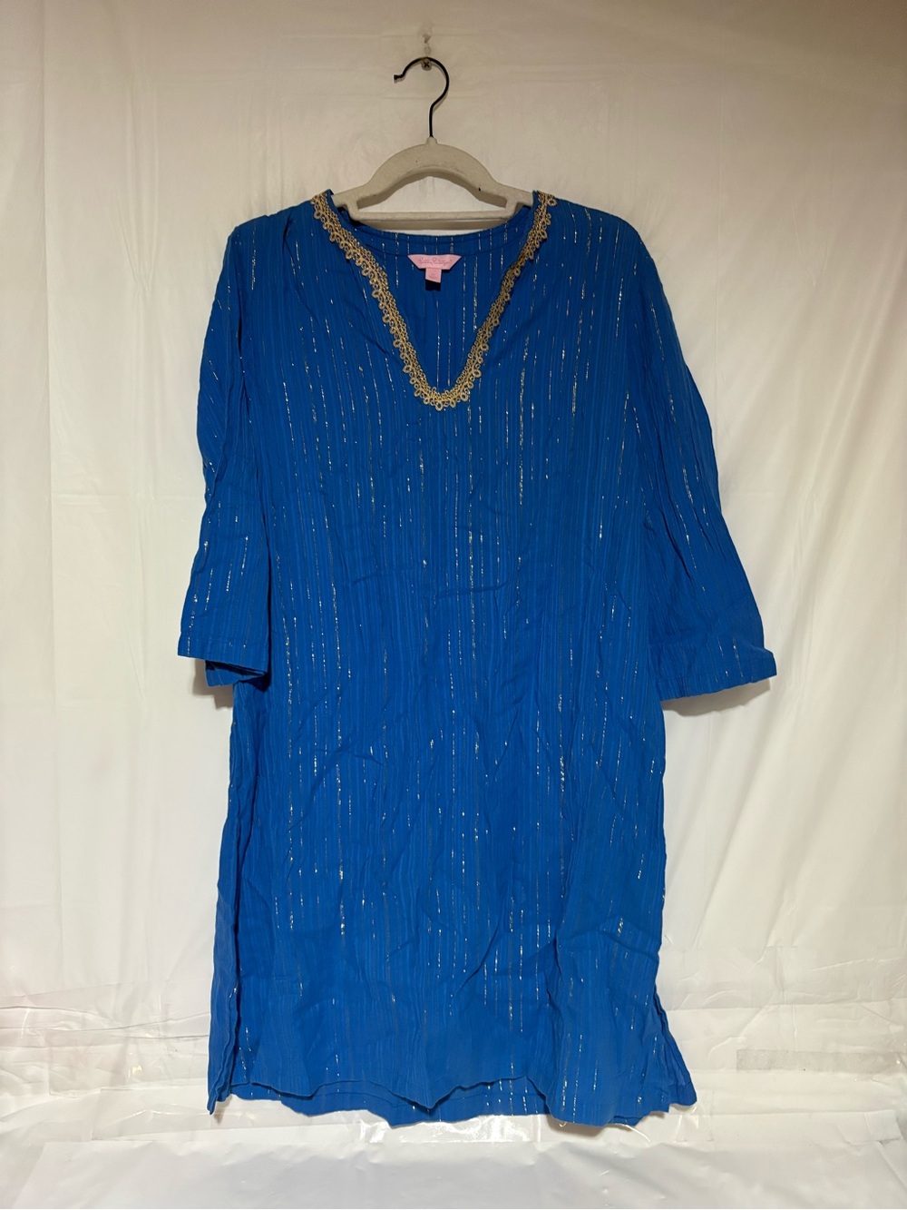 Lilly Pulitzer Blue Swim Cover-Up with Gold Trim